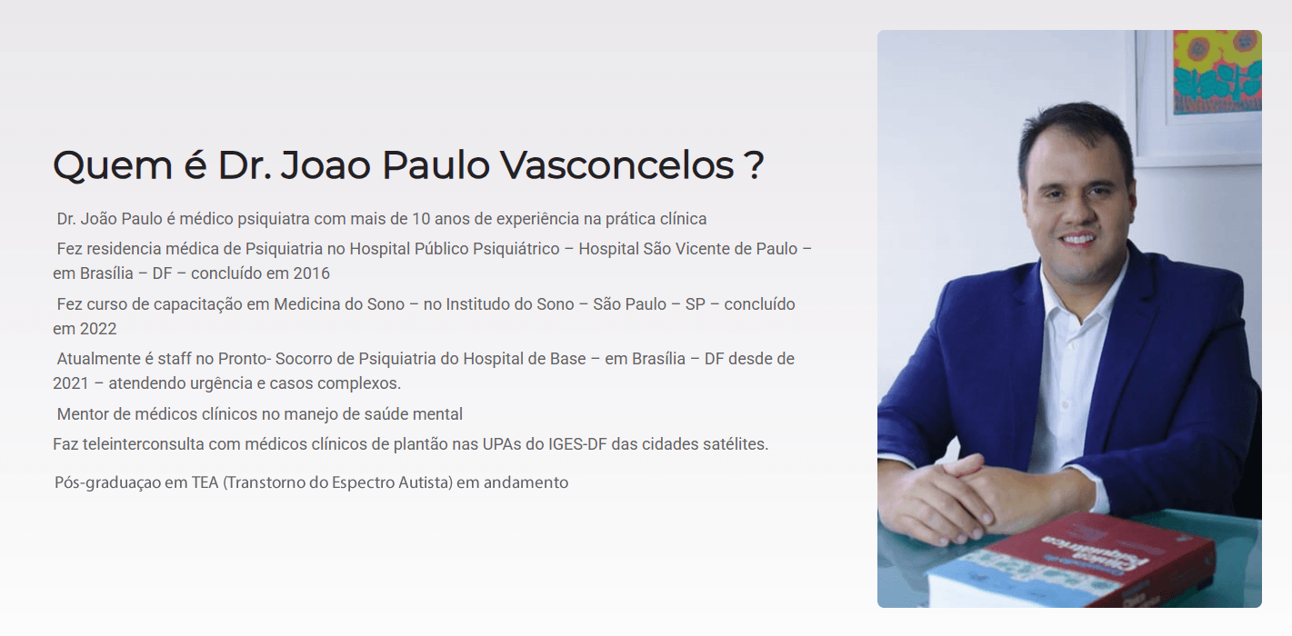 Dr João Paulo Vasconcelos Psiquiatra
